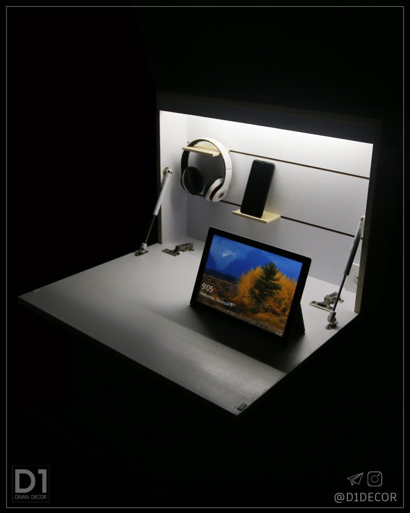 میز تحریر تاشو دیواری مدل D1 - تصویر 3