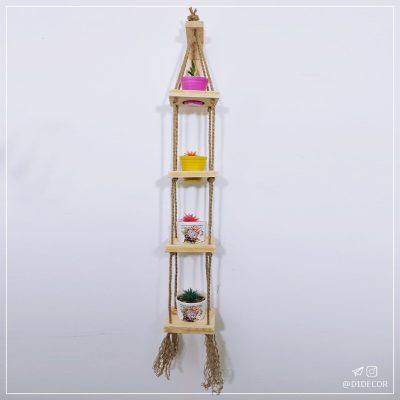 جا-گلدانی-چوب-و-کنف