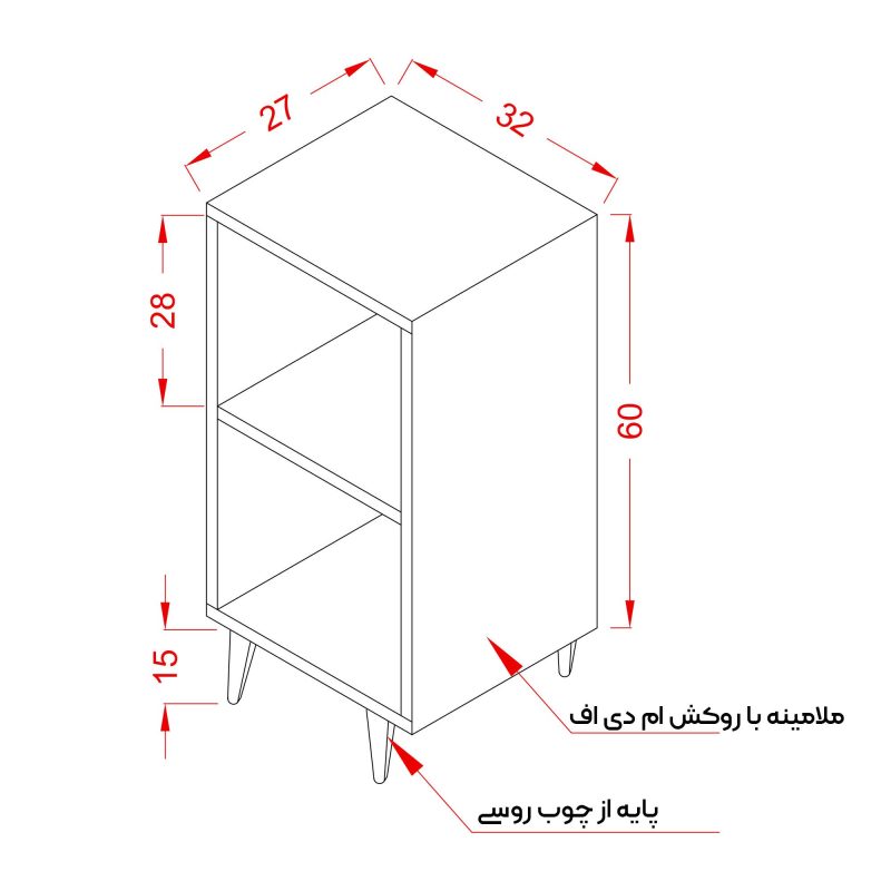 کتابخانه دو طبقه کد D1-SH03 - دیوان دکور - تصویر 3