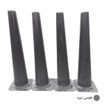 پایه میز چوبی مخروطی 25 سانتی رنگ طوسی