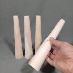 ابعاد پایه میز چوبی مخروطی خام 25 سانتی متری